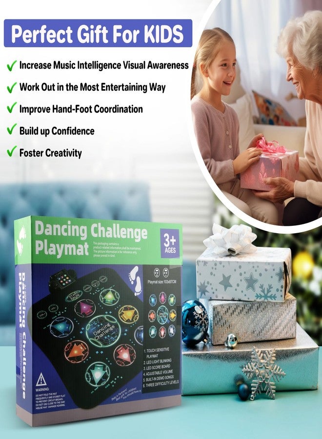 Zitranse Dance Mat, Electronic Dance Mixer Rhythm Step PlayMat,Dance pad Game Toy for Girls Boys,Christmas/Festival/Birthday Gift for Kids, Built-in Music,24 Challenge Levels,Age 3-4 6 7 8 9 10 11 12+ Year Old - Image 3